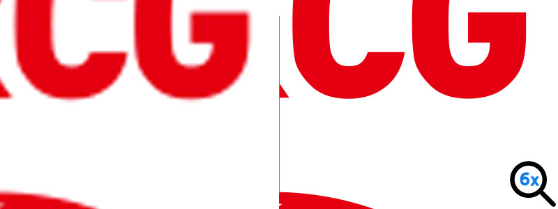 600% 크기의 비트맵 이미지와 svg 파일 이미지