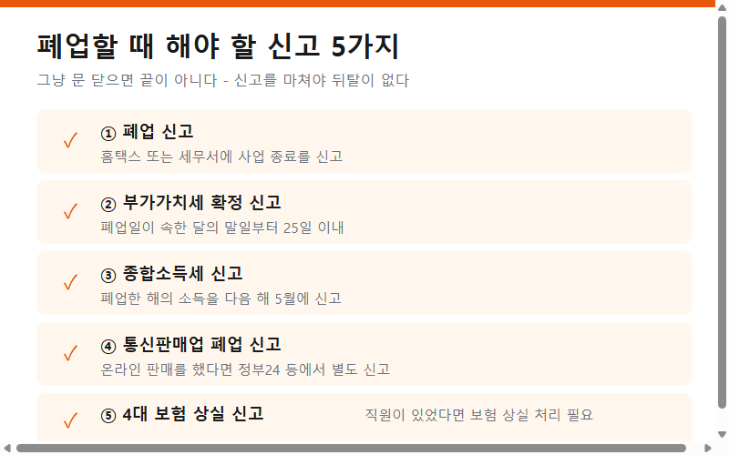 폐업 시 해야 할 신고 5가지 체크리스트