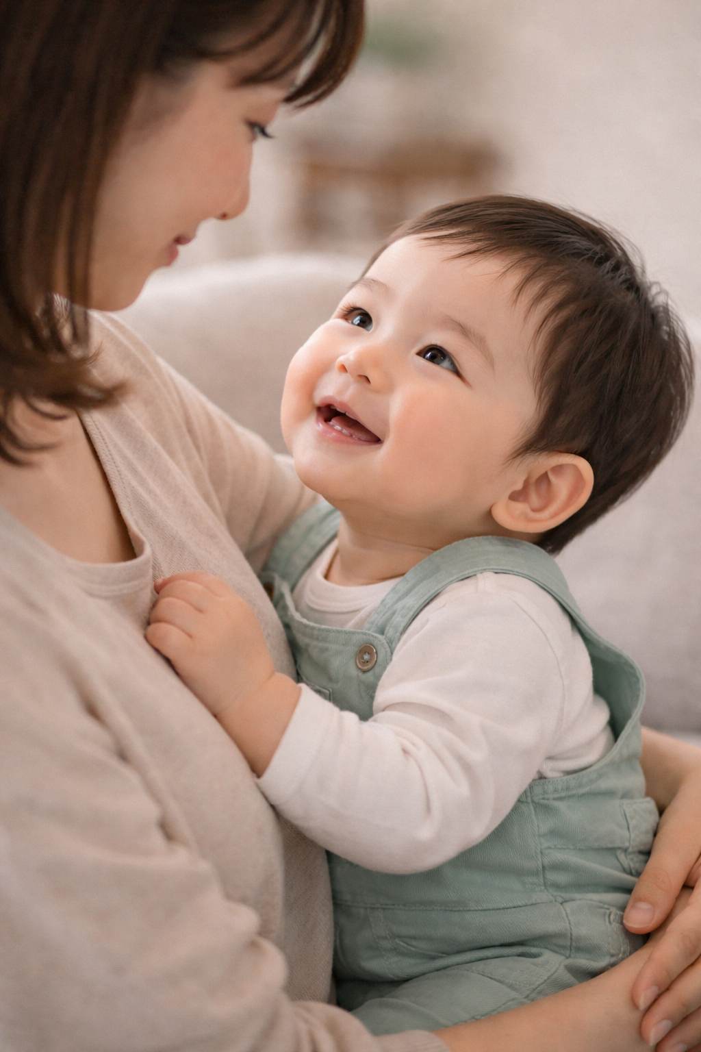 영아전환기 보채다 다시 안정되는 아기 모습