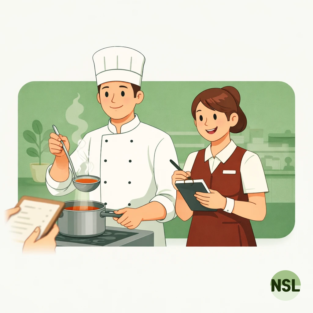 외식업 주방 및 매장 인력 채용 안내 뉴스마트라이프 NSL 일러스트