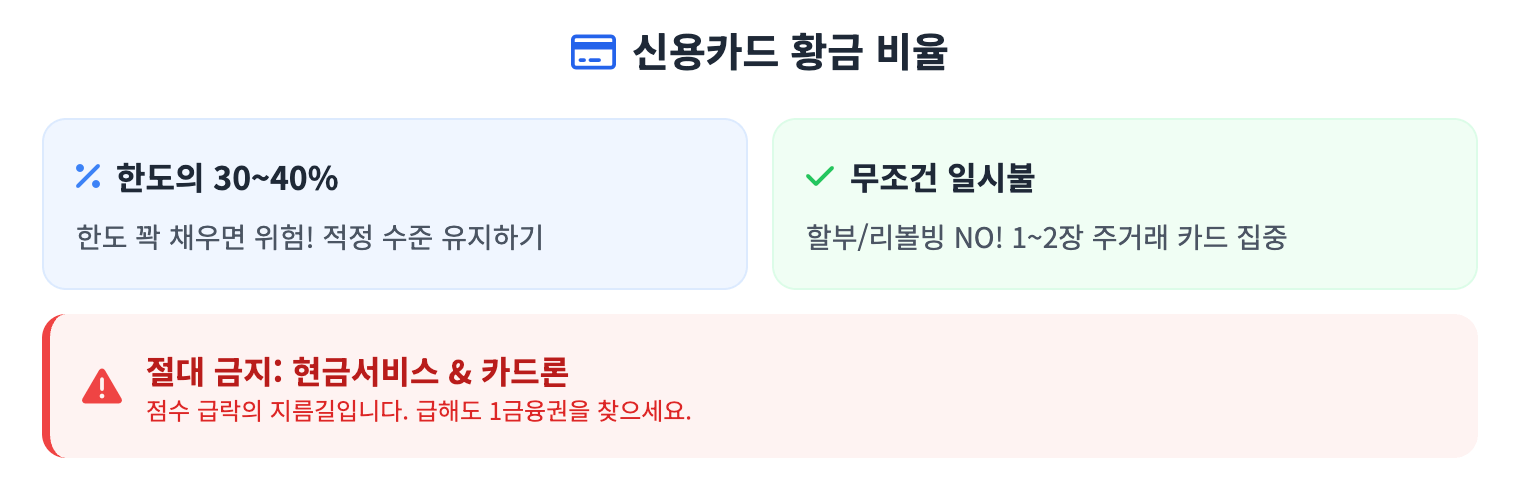 신용카드 황금 비율 인포그래픽