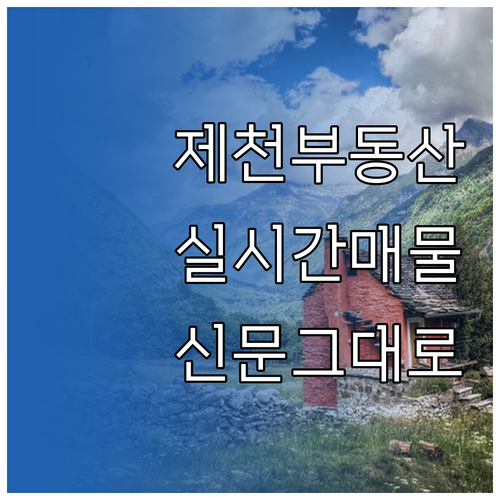 제천 교차로 부동산 실시간 매물과 종..