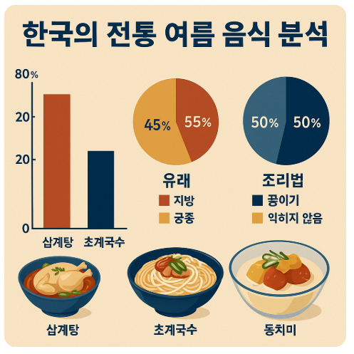 한국의 전통 여름 음식 분석 사진