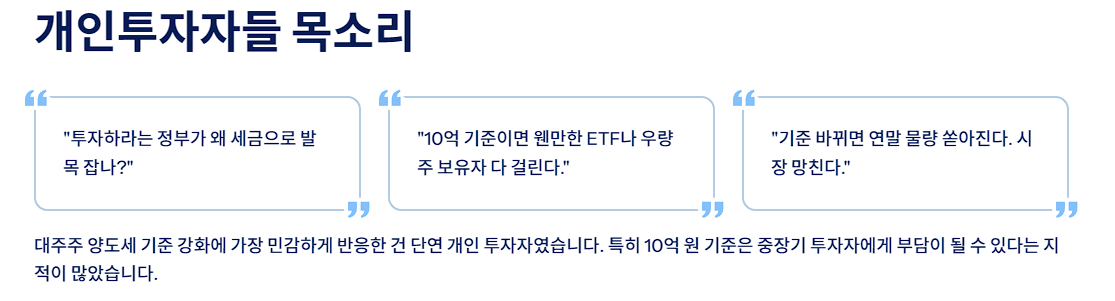 개인투자자들 목소리