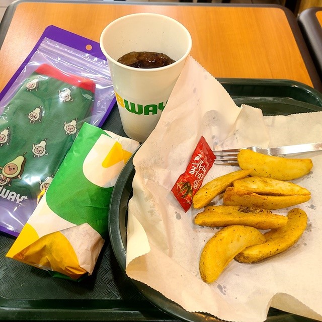 써브웨이-바비큐-웨지감자-세트메뉴-전체사진