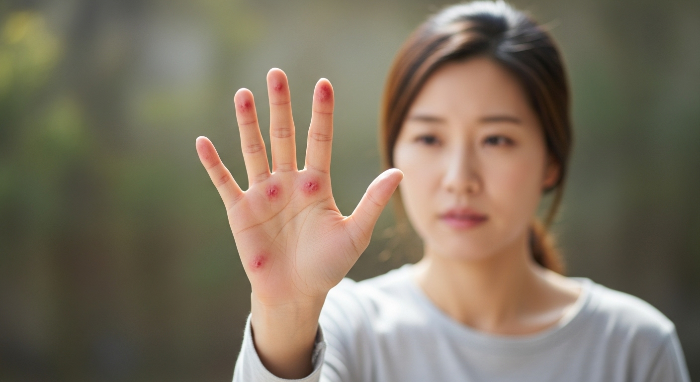 손에 생긴 빨간 수포, 원인은 다양해요