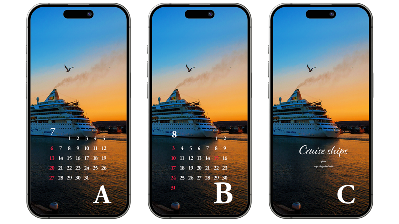 13 유람선과 노을, 갈매기 ABC - 2025년7월 아이폰배경화면