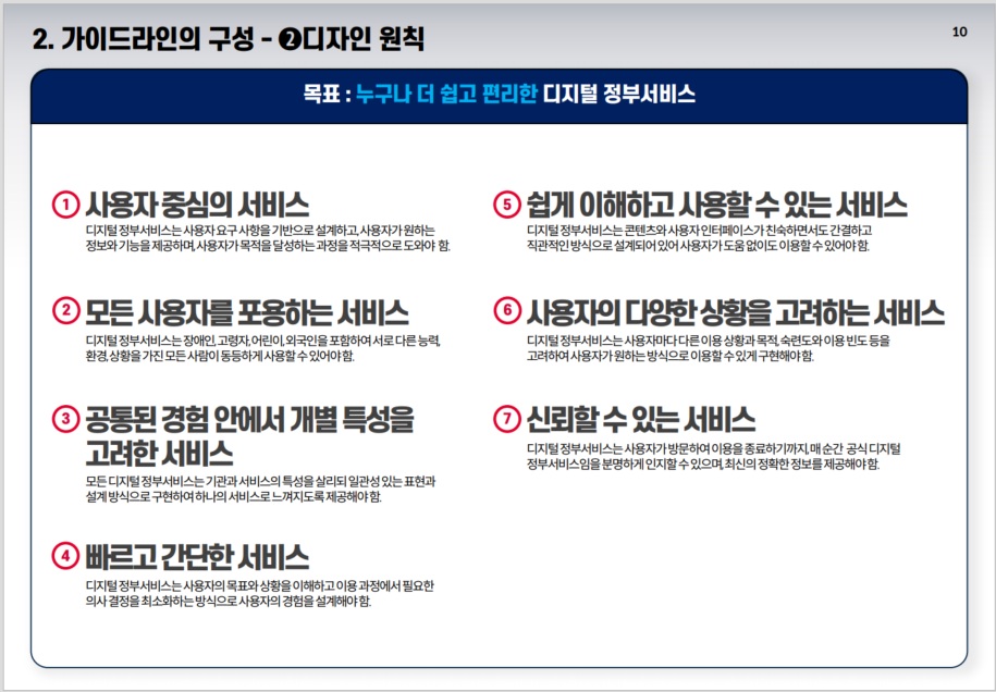 가이드라인 구성 - 디자인 원칙