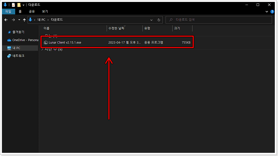 루나-클라이언트-설치-파일-실행