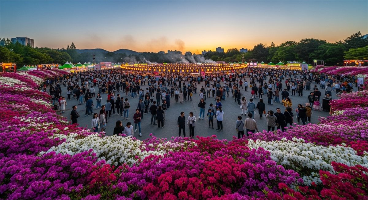 공연과 먹거리 구역이 어우러진 축제장 전체 분위기 
