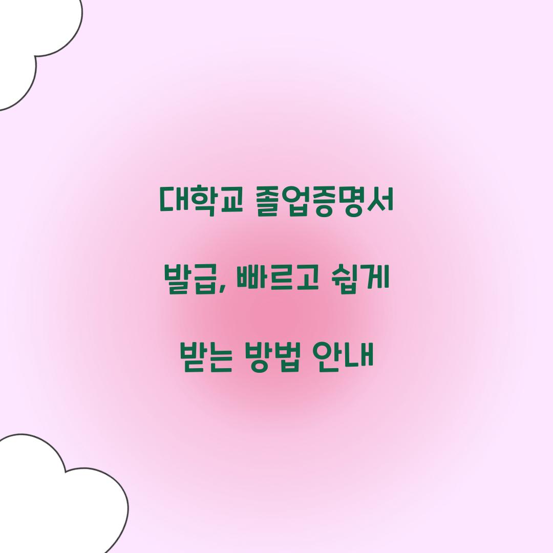 대학교 졸업증명서 발급