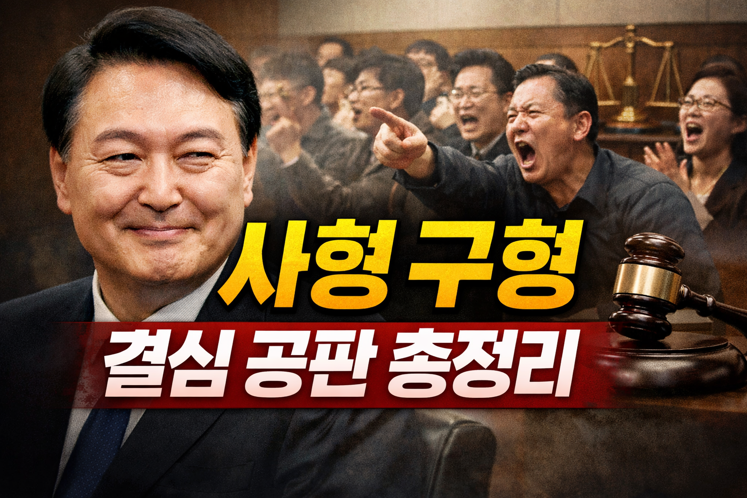 윤석열 전 대통령 결심 공판을 설명하기 위한 상징적 재판 장면 썸네일 이미지로 실제 장면과는 무관한 Ai 생성 이미지입니다.