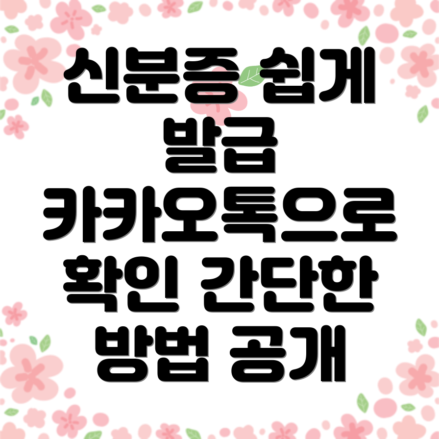 카카오톡 신분증