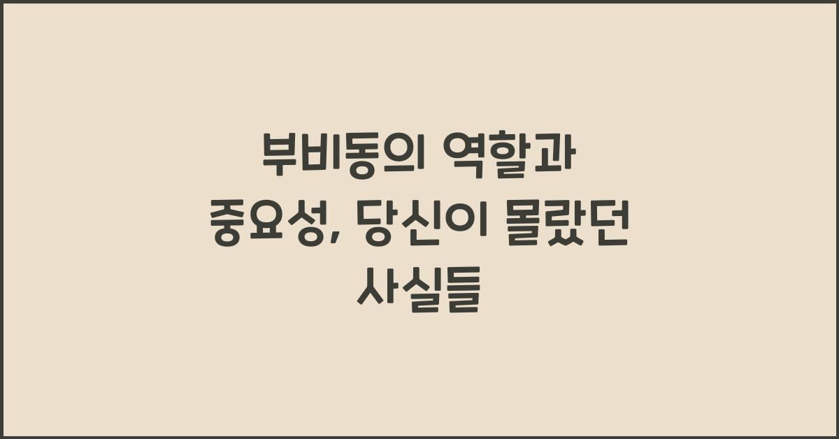 부비동의 역할과 중요성