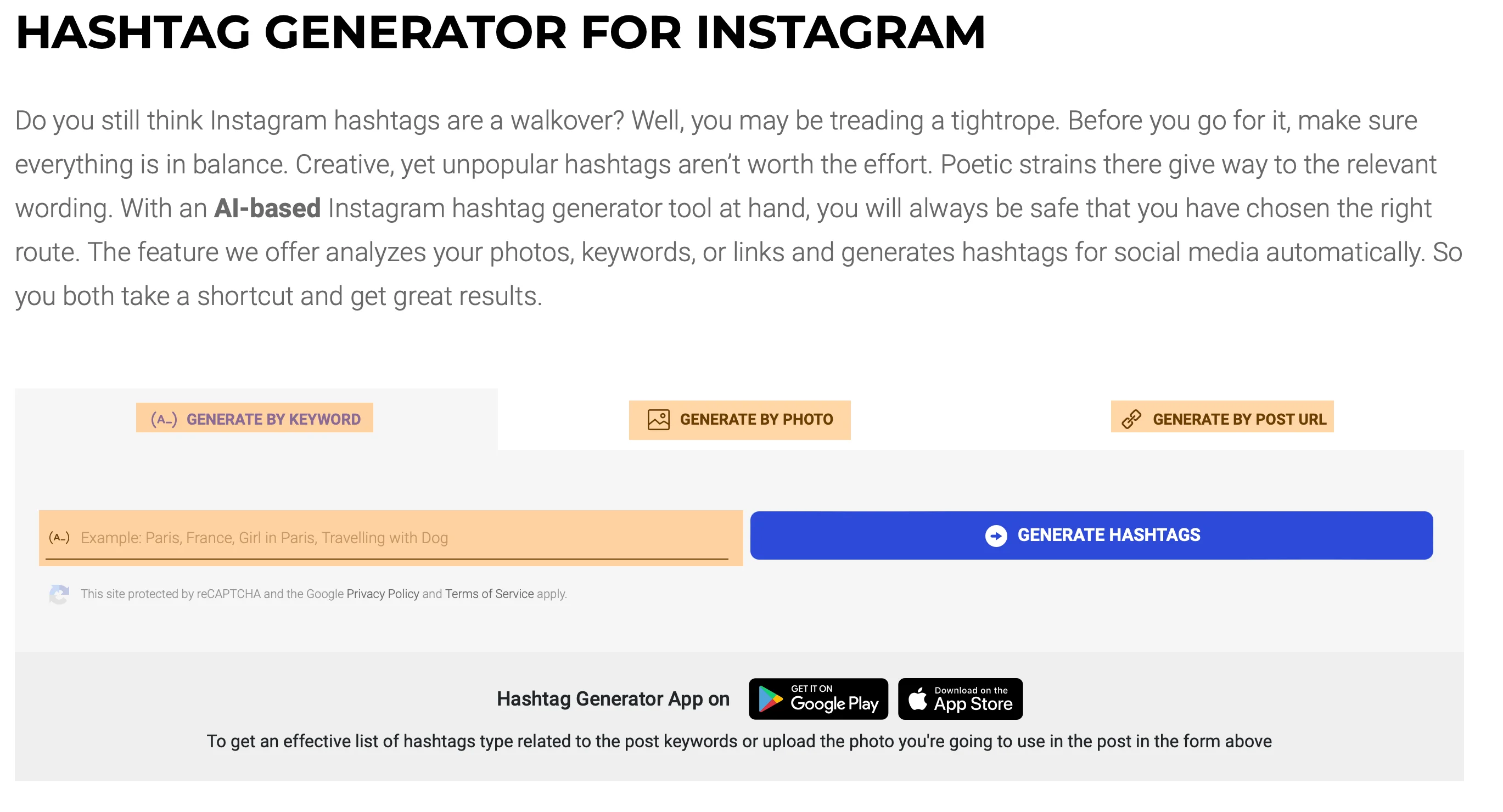 Inflact 해시태그 자동 생성 사이트