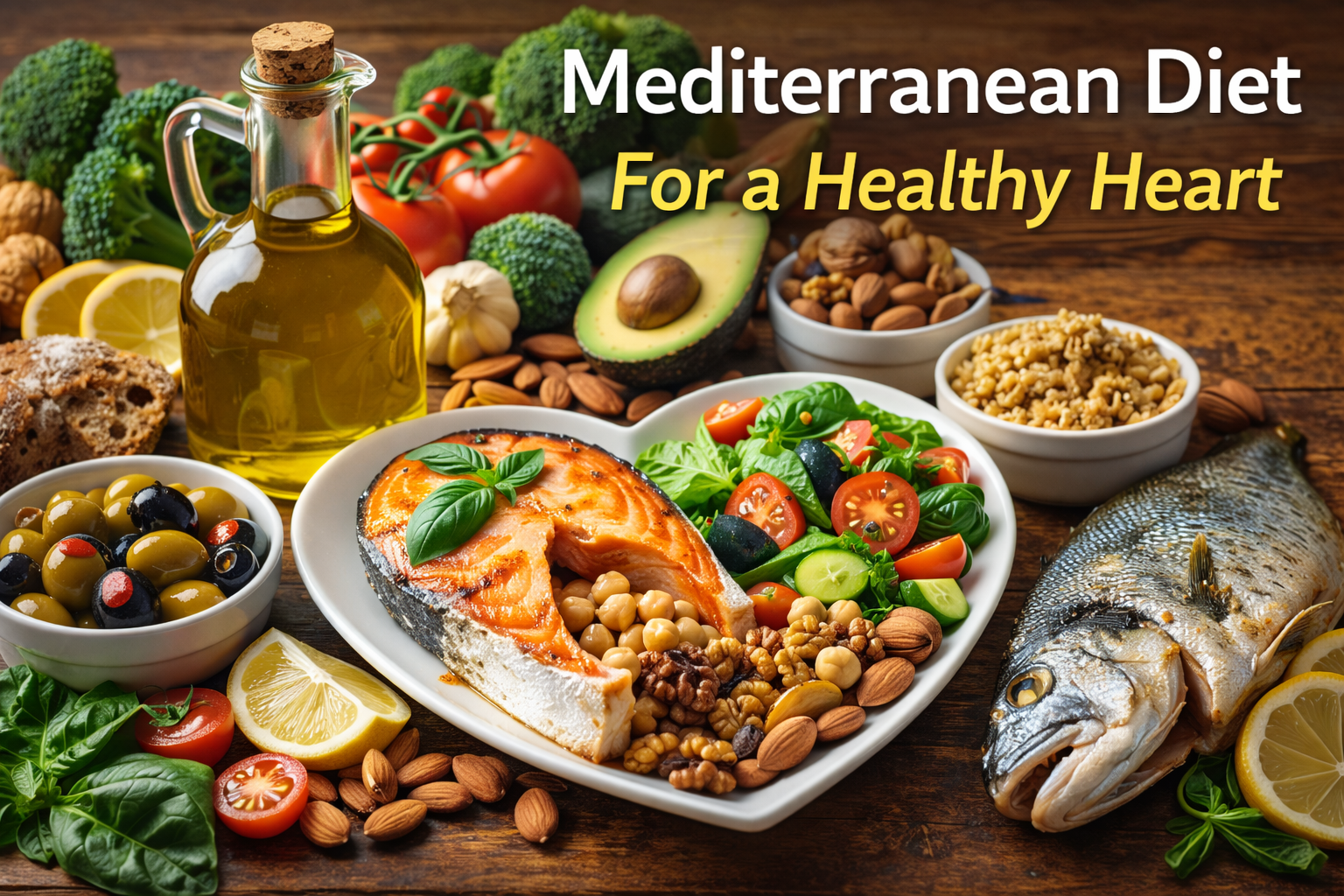 심장 건강을 위한 식습관 변화와 지중해식 식단 관련 이미지