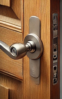 방문의 문손잡이가 있는 모습