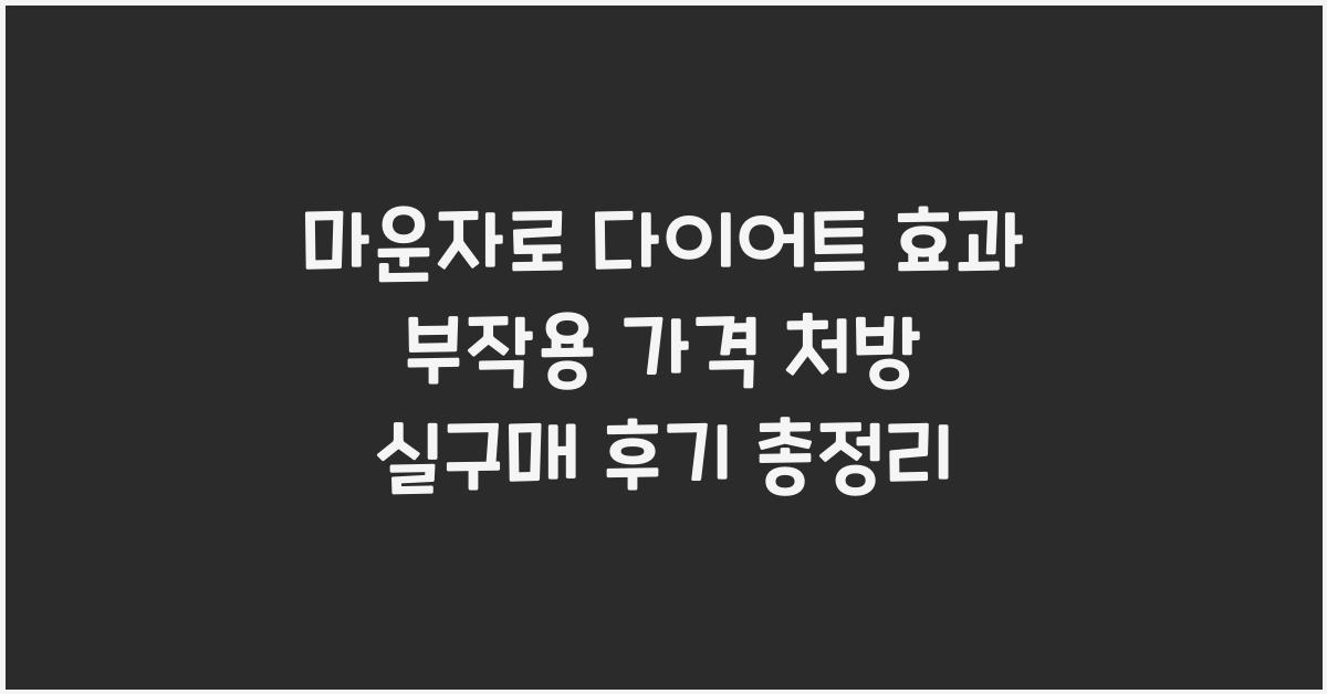마운자로 다이어트