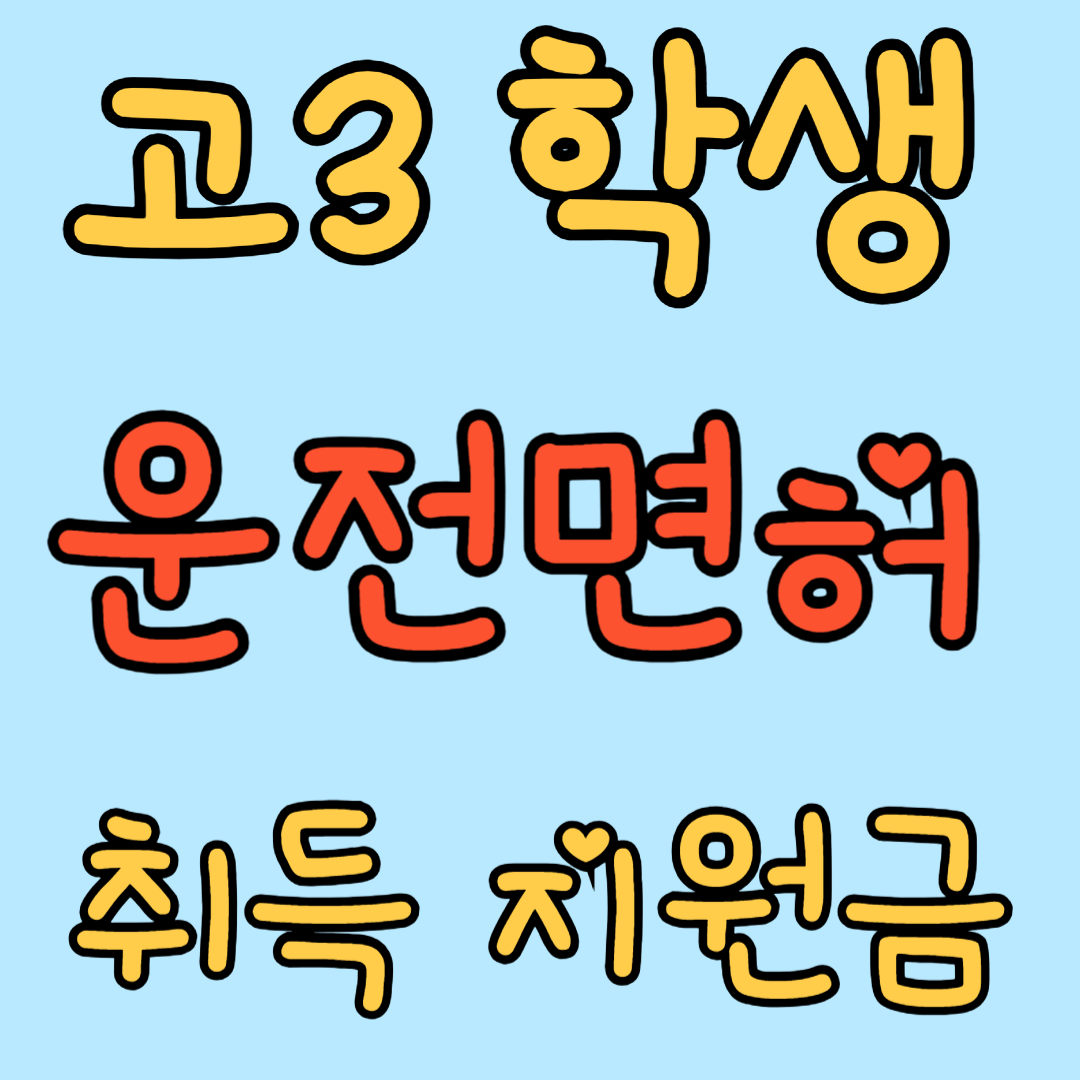 고등학생 운전면허 취득지원금