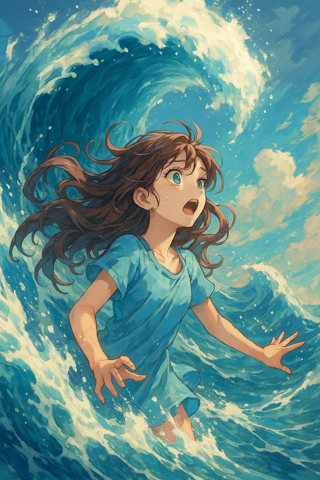 파도에 휩쓸리는 꿈