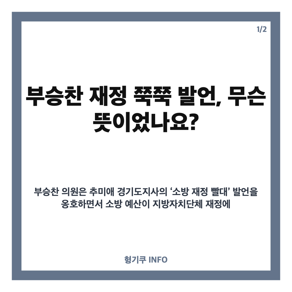 부승찬 재정 쭉쭉 발언, 왜 논란됐나? 김민석 사과와 윤리감찰까지 카드뉴스 1