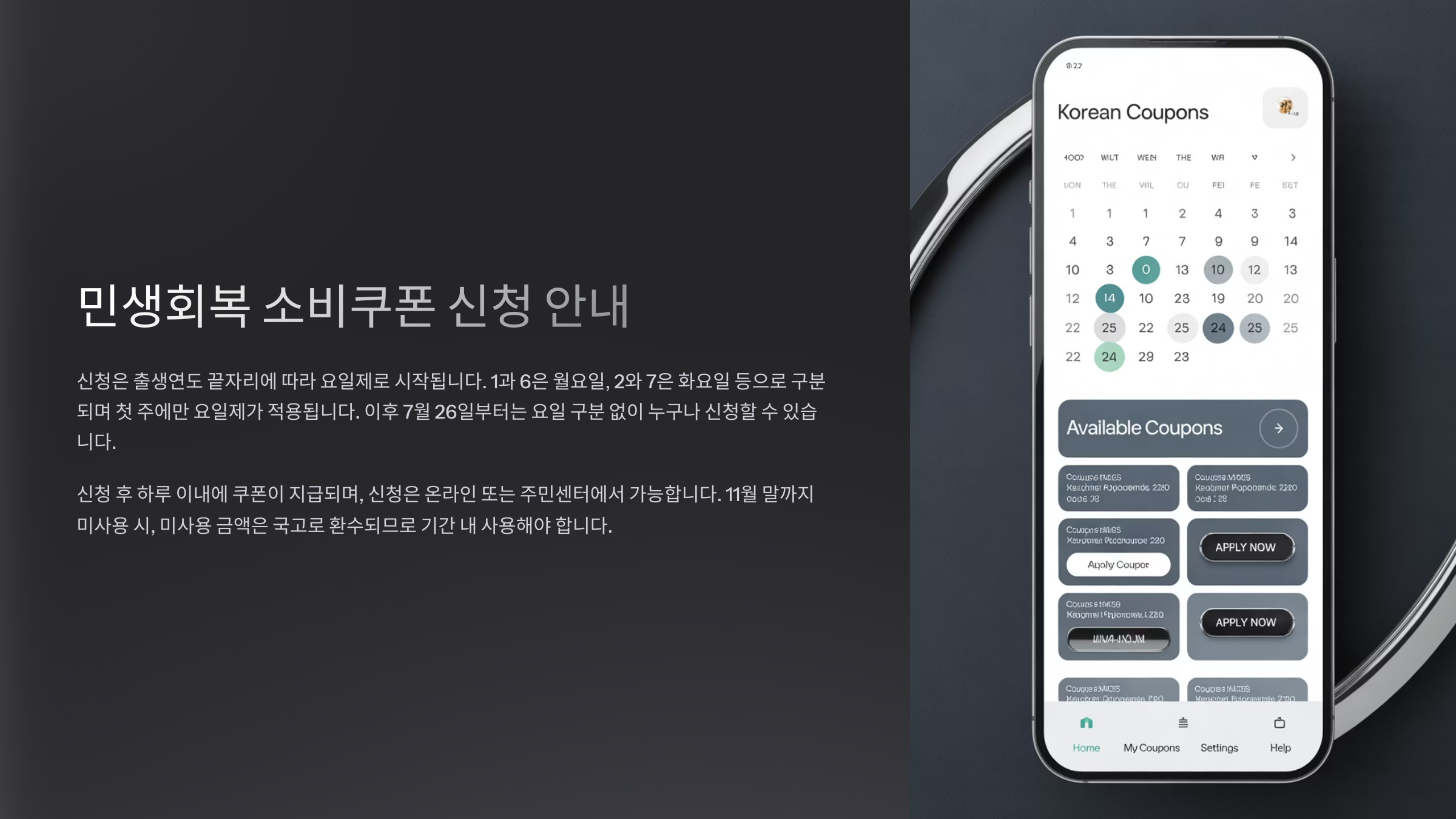 민생회복 소비쿠폰 신청 일정