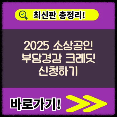 2025 소상공인 부담경감 크레딧 8월11일부터 차량연료비 통신비 지원 총정리