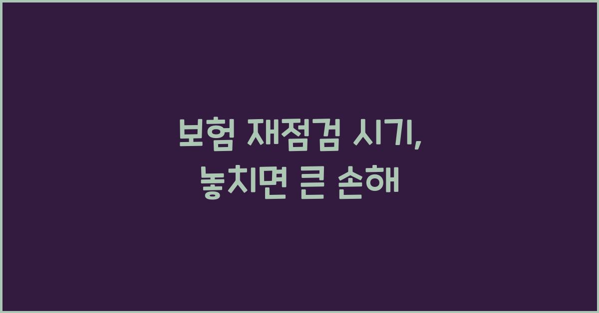 보험 재점검 시기