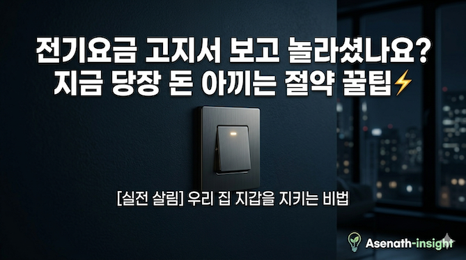 "전기요금 고지서 보고 놀라셨나요?" 지금 당장 돈 아끼는 전기 절약 꿀팁