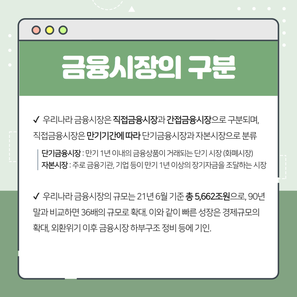 금융시장의구분