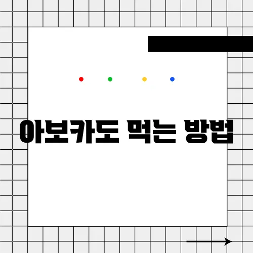 아보카도 먹는 방법