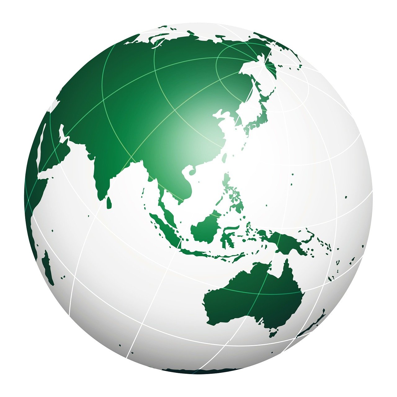 동남아시아가 정면으로 보이는 지구본입니다.