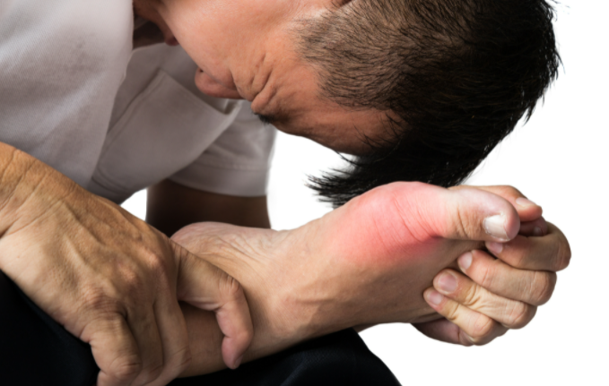 통풍을 앓고 있는 남성