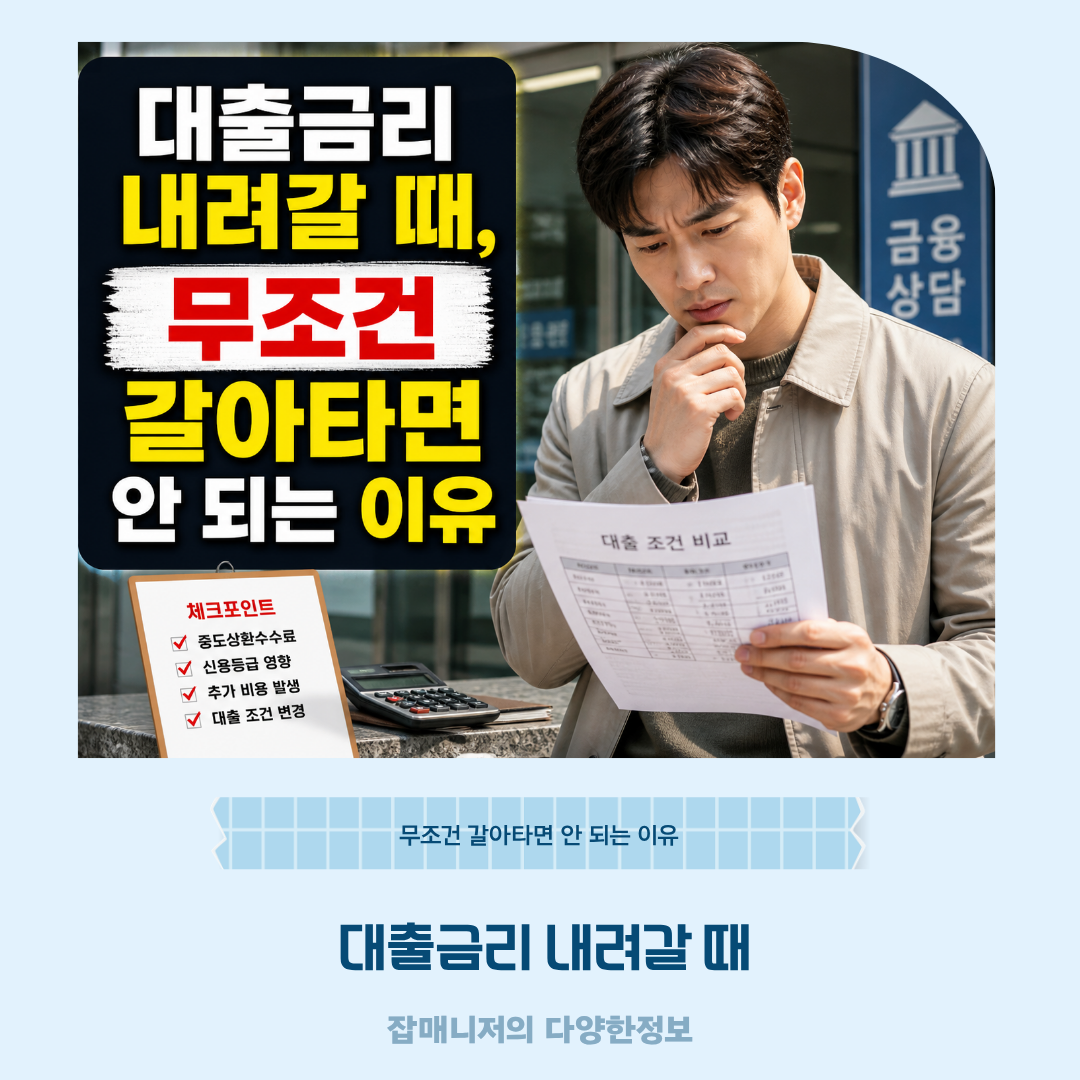 대출금리 내려갈 때, 무조건 갈아타면 안 되는 이유