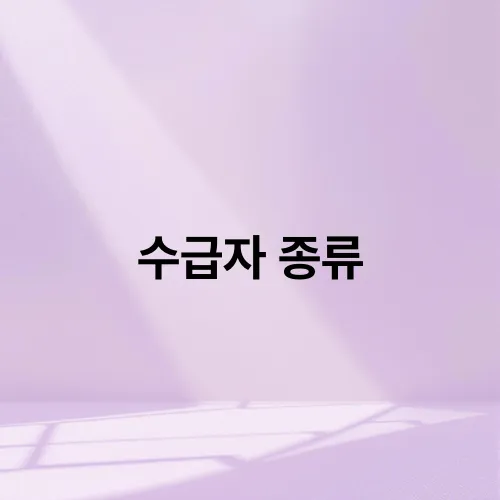수급자 종류
