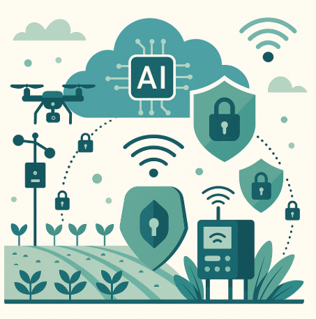 스마트 농업 보안 시스템을 표현한 인포그래픽