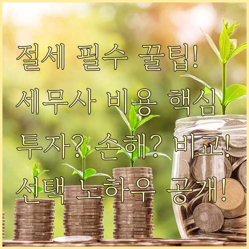 절세 위한 세무사 비용 전략적 투자 ..