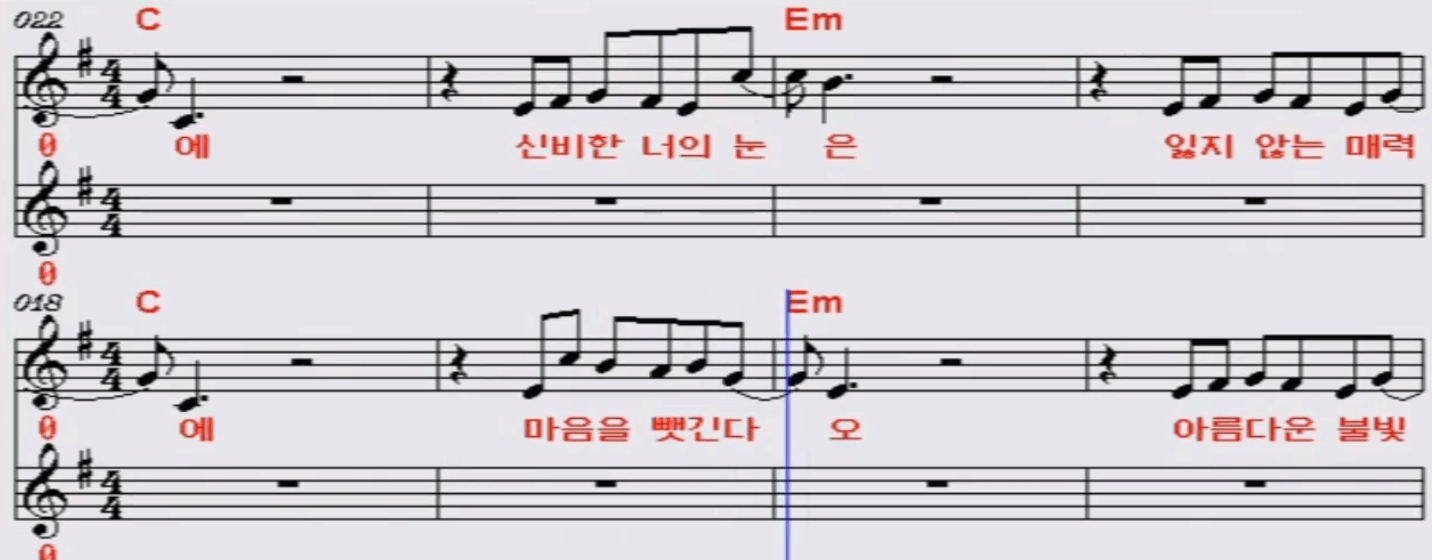 요요미(김완선) 리듬 속의 그 춤을 악보