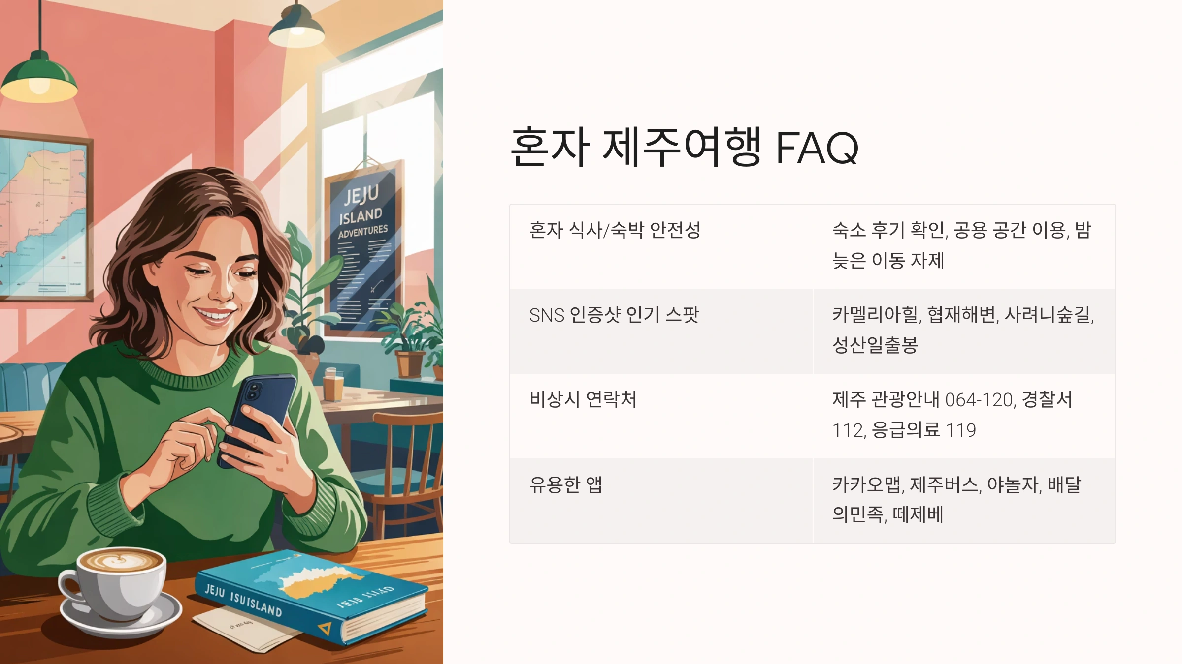 혼자 제주도 여행하면 외롭지 않나요?