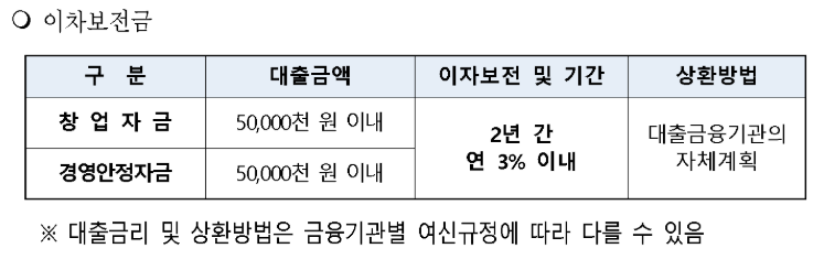소상공인 육성자금 지원사업