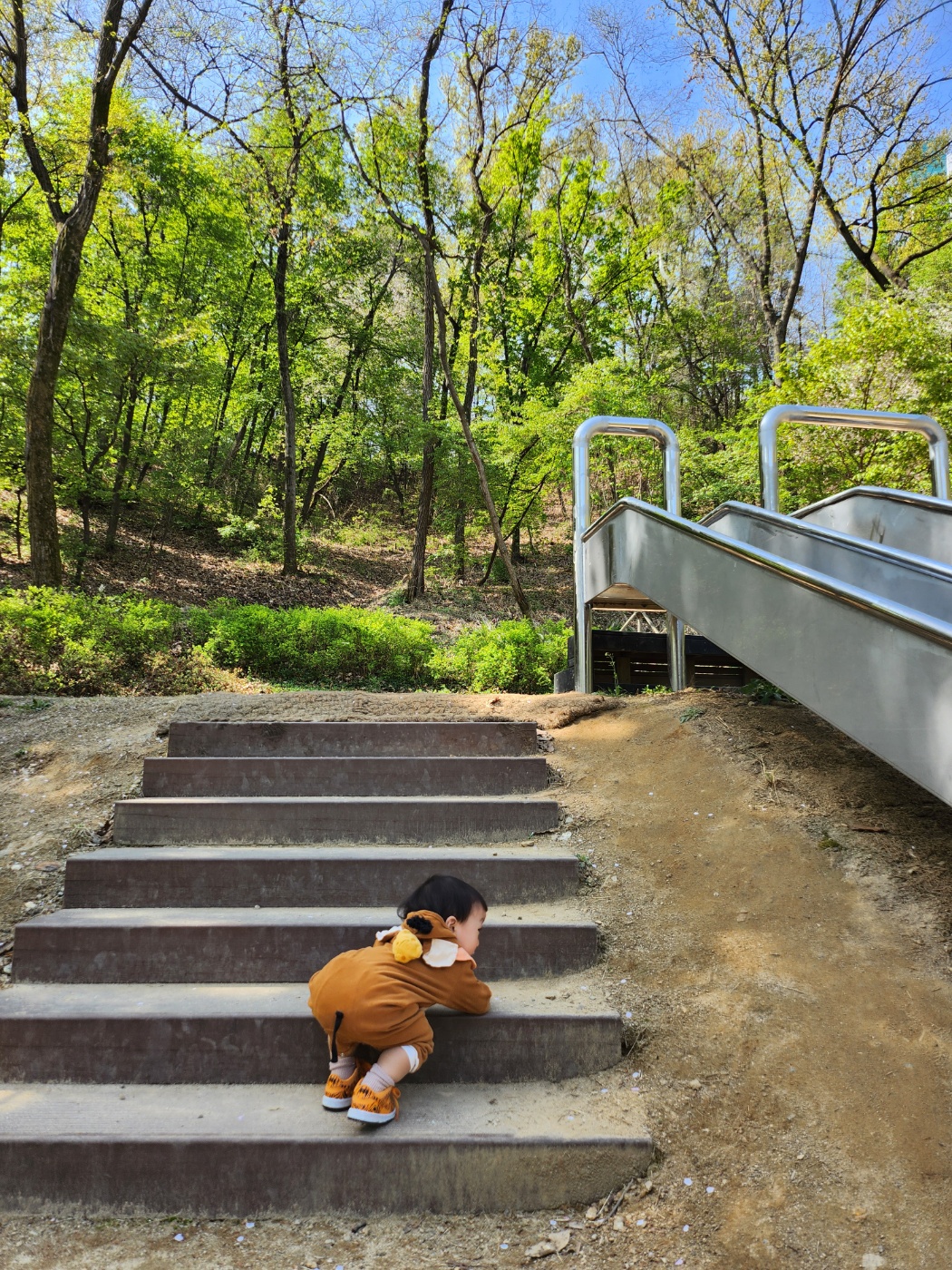 계단을 오르는 아이
