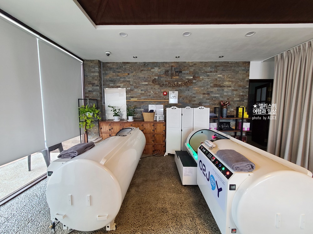 제주 고압 산소캡슐에서 근육피로 풀어주기, 제주 올레 리조트 스파 프로그램 가격