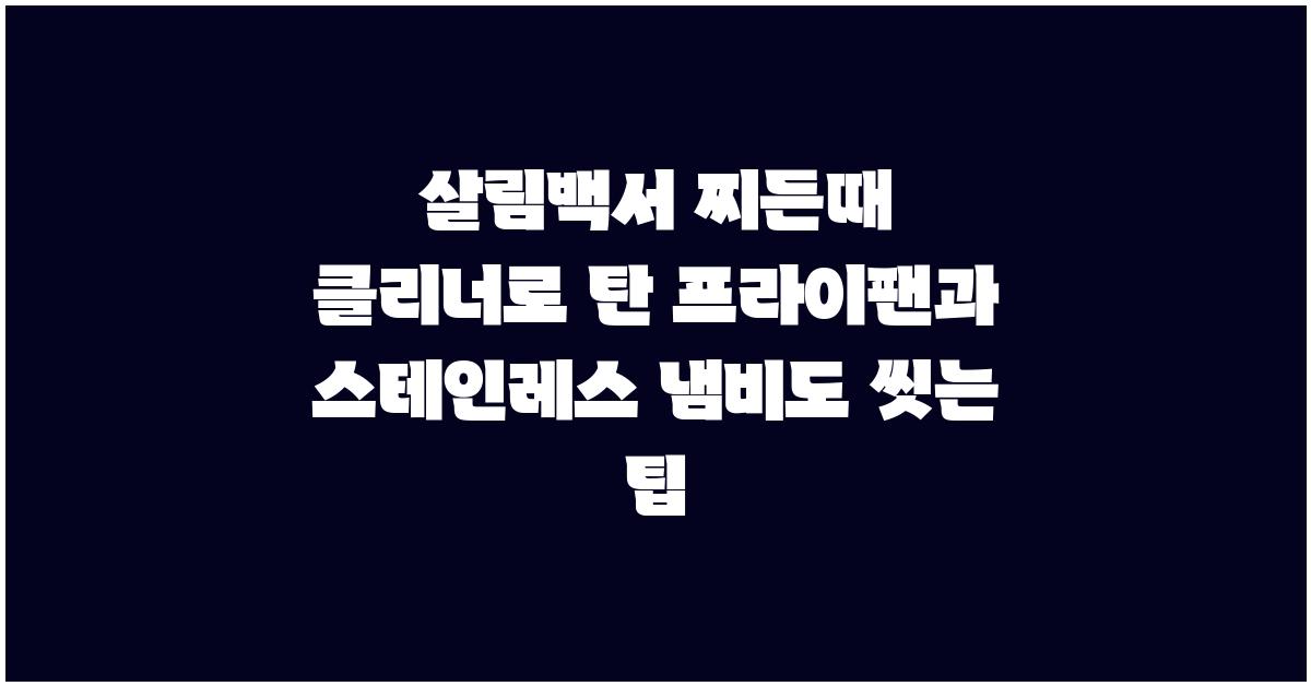 살림백서 찌든때 클리너로 탄 프라이팬과 스테인레스 냄비도 깨끗하게