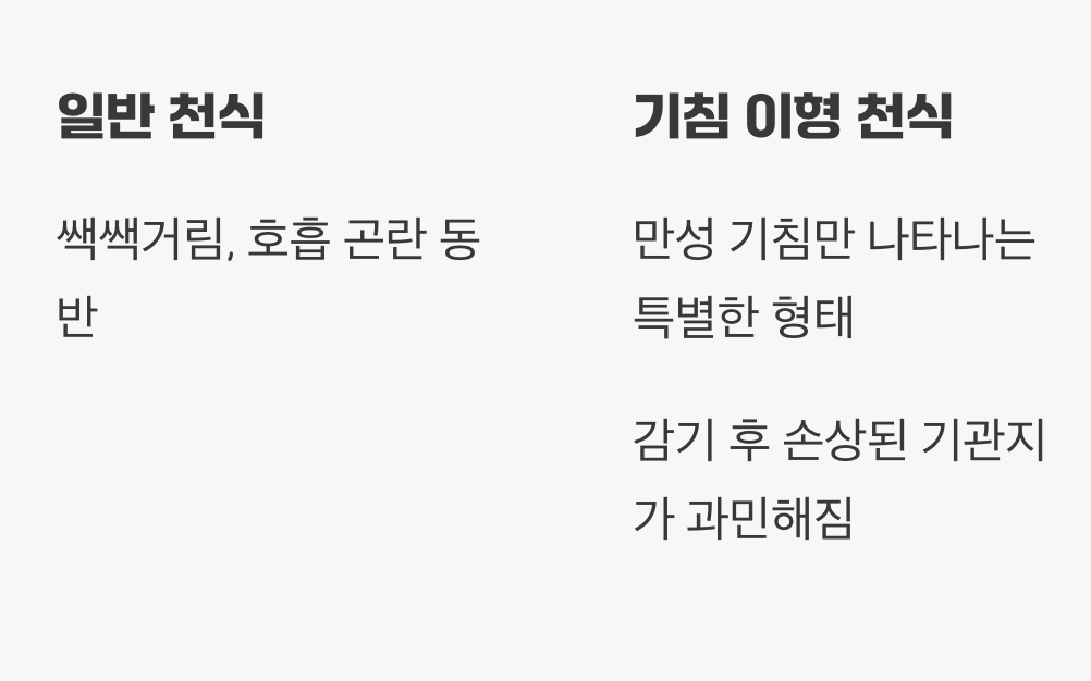 쌕쌕거림 없는 이상한 천식?