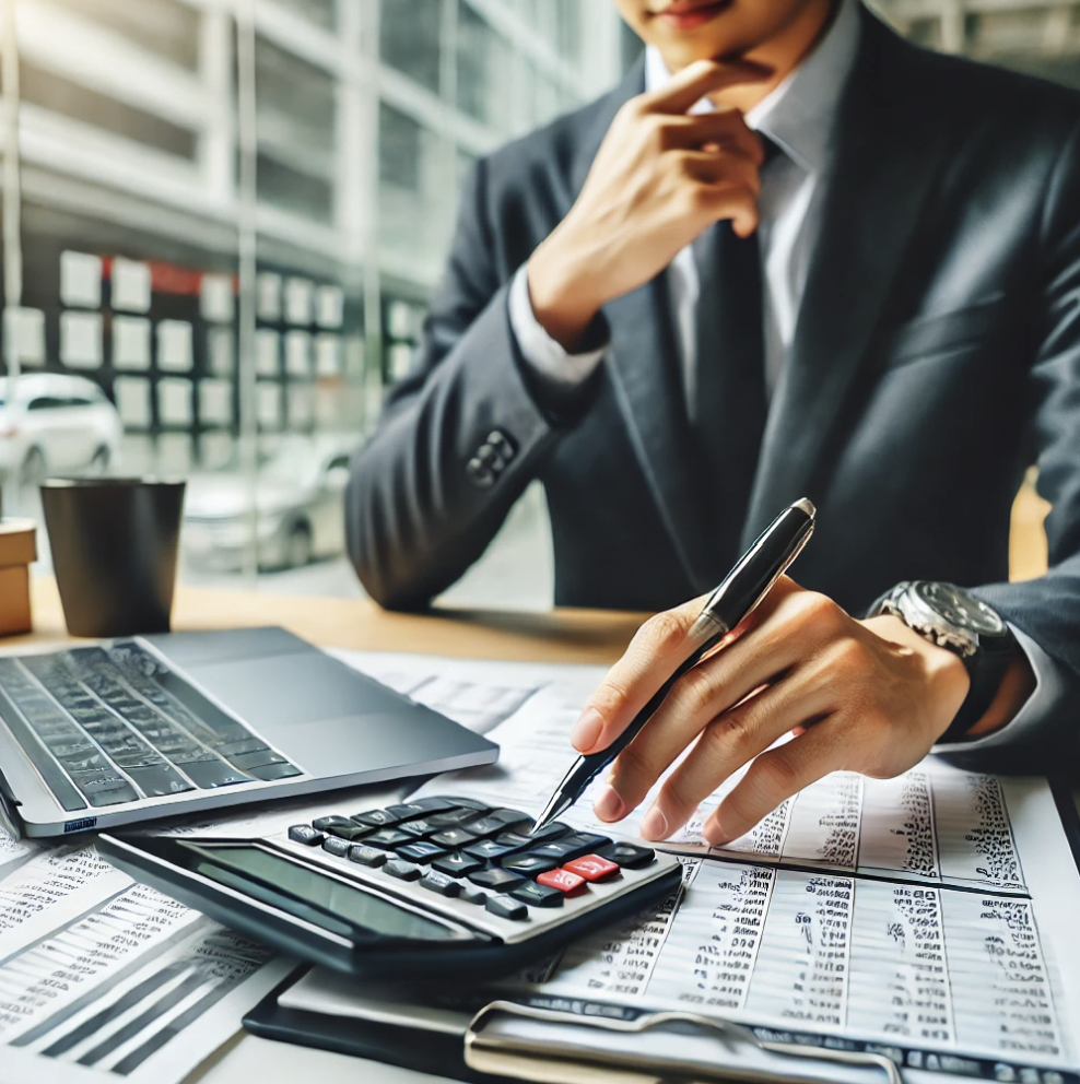 세금신고를 위해 문서를 분석하는 직장인의 모습