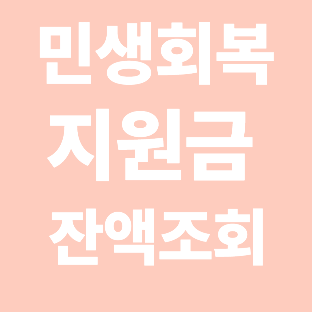 민생회복지원금 잔액 확인하는 3가지 방법