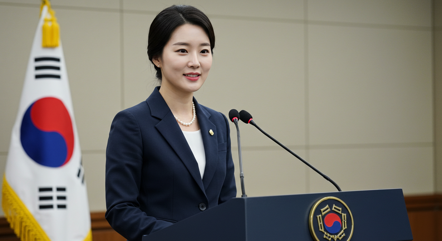 정책을 발표하는 정부관계자.