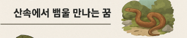 산속에서 뱀 꿈풀이