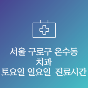 서울 구로구 온수동 치과 주말 토요일 일요일 문여는 병원 진료시간
