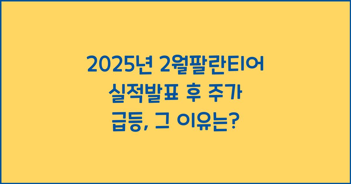 2025년 2월팔란티어 실적발표 후 주가 급등